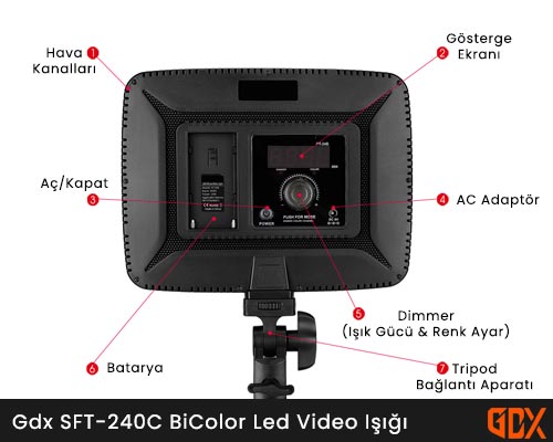 Gdx SFT-240C BiColor Led Video Işığı