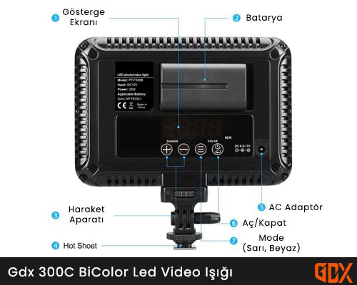 Gdx 300C BiColor Led Video Işığı