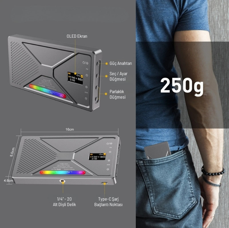 GDX P500C BiColor Profesyonel Led Panel Video Stüdyo Işık