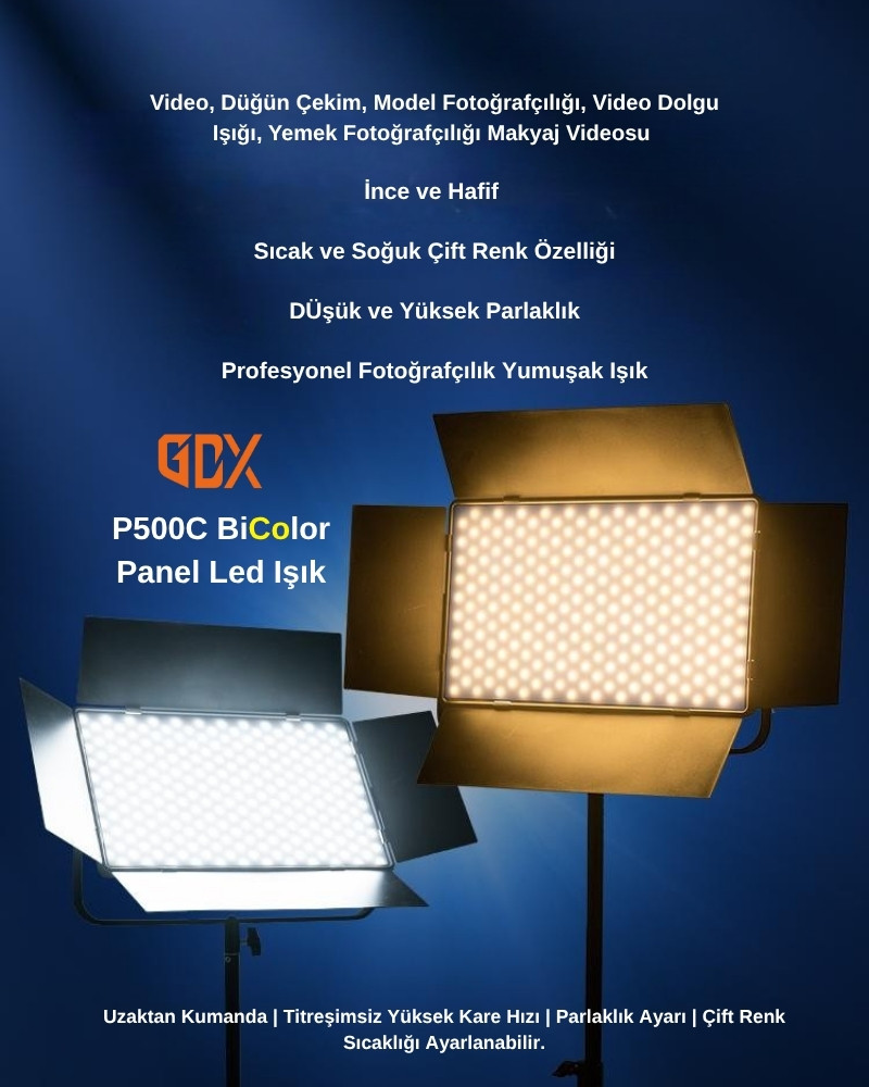 GDX P500C BiColor Profesyonel Led Panel Video Stüdyo Işık