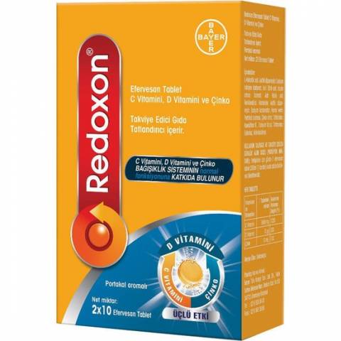 Redoxon 3'lü Etki C D Vitamini Çinko Efervesan