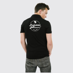 logo baskılı t shirt polo yaka siyah