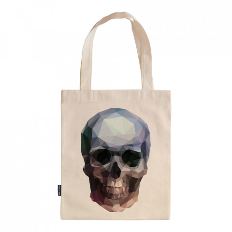 Crystal Skull tasarım baskılı ham bez çanta. 35x41. Hediyelik bez çanta modelleri. En güzel bez çantalar. Dayanıklı, kuru kafalı bez çantalar. Organik baskılı bez çanta.