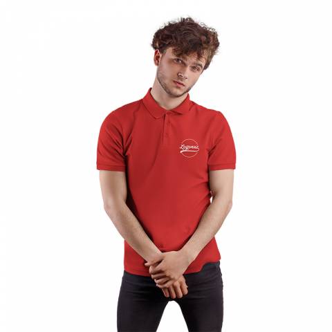 Logo Baskılı Kırmızı Polo Yaka Tshirt