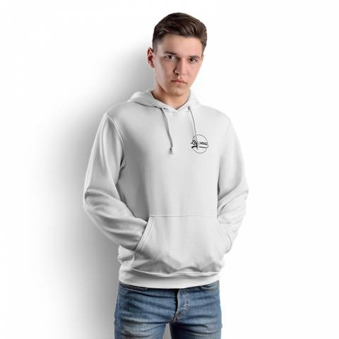 Logo Baskılı Kapüşonlu Beyaz Sweatshirt