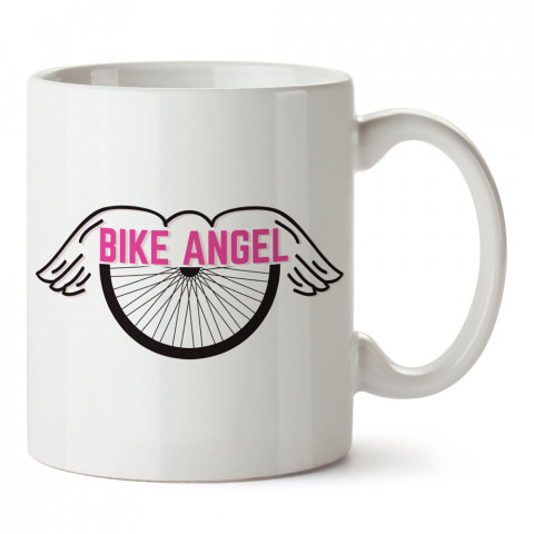 Bisiklet Meleği tasarım baskılı porselen kupa bardak modelleri (mug bardak). Bisiklet severler için en güzel hediye. Kahve kupası.