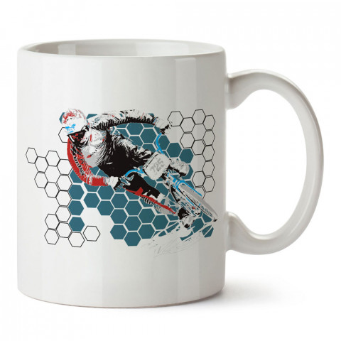 Bisiklet Yarışçısı tasarım baskılı porselen kupa bardak modelleri (mug bardak). Kahve kupası.