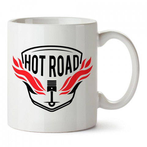 Hot Road tasarım baskılı porselen kupa bardak modelleri (mug bardak). Kahve kupası.