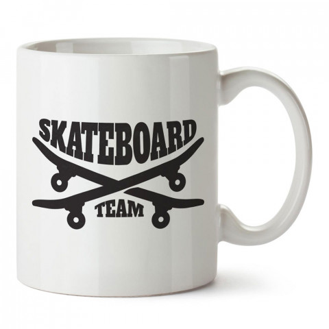 Skateboard Team Kaykay tasarım baskılı porselen kupa bardak modelleri (mug bardak). Kaykaycılara ve patencilere en güzel hediye. Kahve kupası.