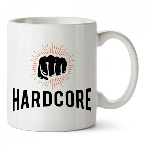 Hardcore Punch tasarım baskılı porselen kupa bardak modelleri (mug bardak). Dövüş, savunma, savaş sanatları ile ilgili hediye. Kahve kupası.