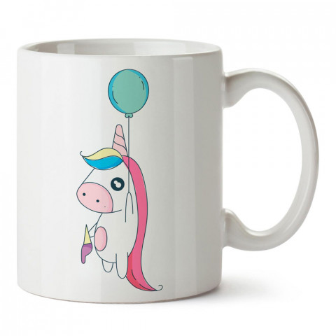Balonlu Uçan Unicorn ​tasarım baskılı porselen kupa bardak modelleri (mug bardak). Sevdiklerinizi mutlu edecek hediyeler. Kahve kupası.