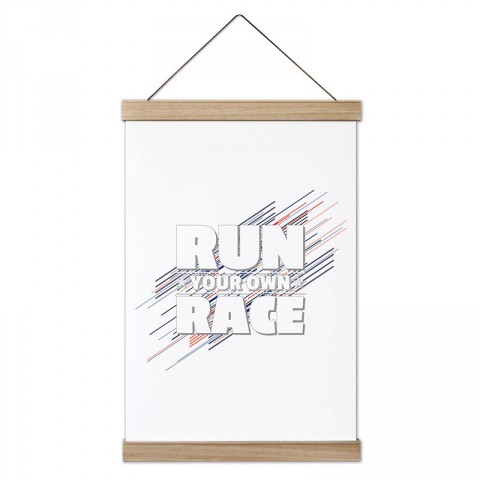 Run Your Own Race tasarım dekoratif ahşap çerçeveli kanvas poster tablo modelleri. Koşuculara ve koşu severlere en güzel hediye modern kanvas poster duvar tabloları.