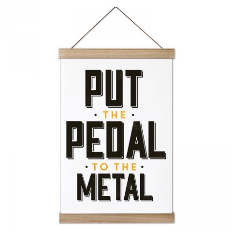 Metal İçin Pedala Bas tasarım dekoratif ahşap çerçeveli kanvas poster. Müzisyenlere ve metal müzik severlere en güzel hediye modern kanvas müzik posterleri.