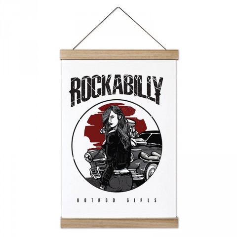 Rockabilly tasarım dekoratif ahşap çerçeveli kanvas poster. En güzel posterler. Müzisyenlere ve rock müzik severlere en güzel hediye modern kanvas müzik posterleri.