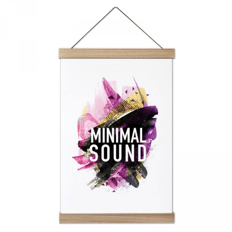 Minimal Sound tasarım dekoratif ahşap çerçeveli kanvas poster. En güzel posterler. Müzisyenlere ve müzik severlere en güzel hediye modern kanvas müzik posterleri.