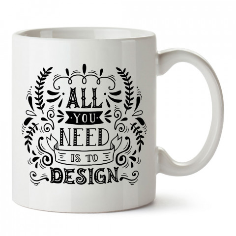 Tüm İhtiyacın Tasarım Grafiker baskılı porselen kupa bardak (mug bardak). Tasarımcılara ve grafikerlere en güzel hediye. Grafikere ve tasarımcıya hediyelik kahve kupası.