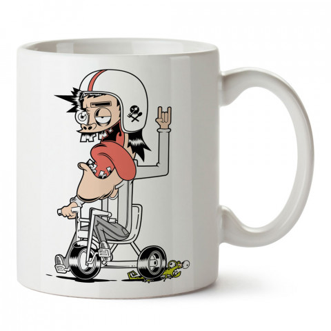 Kuralsız Bisikletçi tasarım baskılı porselen kupa bardak (mug). Bisikletçiler için en güzel hediye. Bisikletçilere hediye kahve kupası. Bisikletçiye alınabilecek hediyeler.