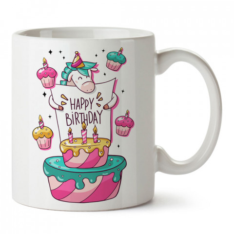 Doğum Günü Unicorn Cupcake tasarım baskılı hediye kupa bardak (mug). Doğum günlerine özel hediyeler. Doğum günü hediye fikirleri burada. Doğum gününde ne hediye alınır?