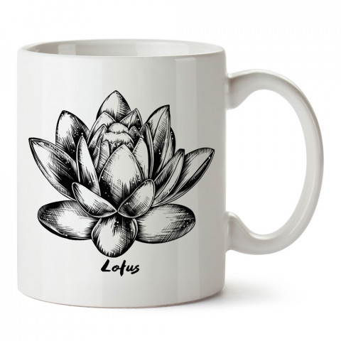 Lotus Çiçeği Yoga tasarım baskılı kupa bardak (mug bardak). Yoga tutkunlarına özel hediyeler. Yogacılara hediyelik kupa. Yoga ürünleri. Yoga yapanlara hediye seçenekleri.