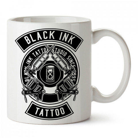 Black Ink Tattoo Dövme tasarım baskılı porselen kupa bardak modelleri (mug). Dövmecilere ve dövme severlere en güzel hediye. Tattoo sevene özel hediye kahve kupası.