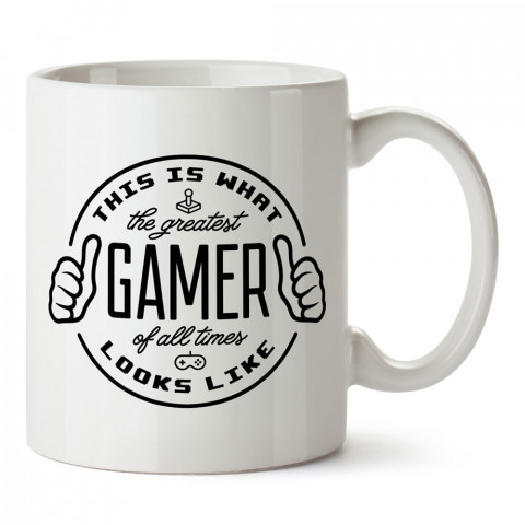 Tüm Zamanların En Büyük Oyuncusu tasarım baskılı kupa bardak (mug bardak). Oyuncuya, Gamera hediye kupa bardak. Oyunculara hediye seçenekleri. Oyunseverlere kupa bardak.